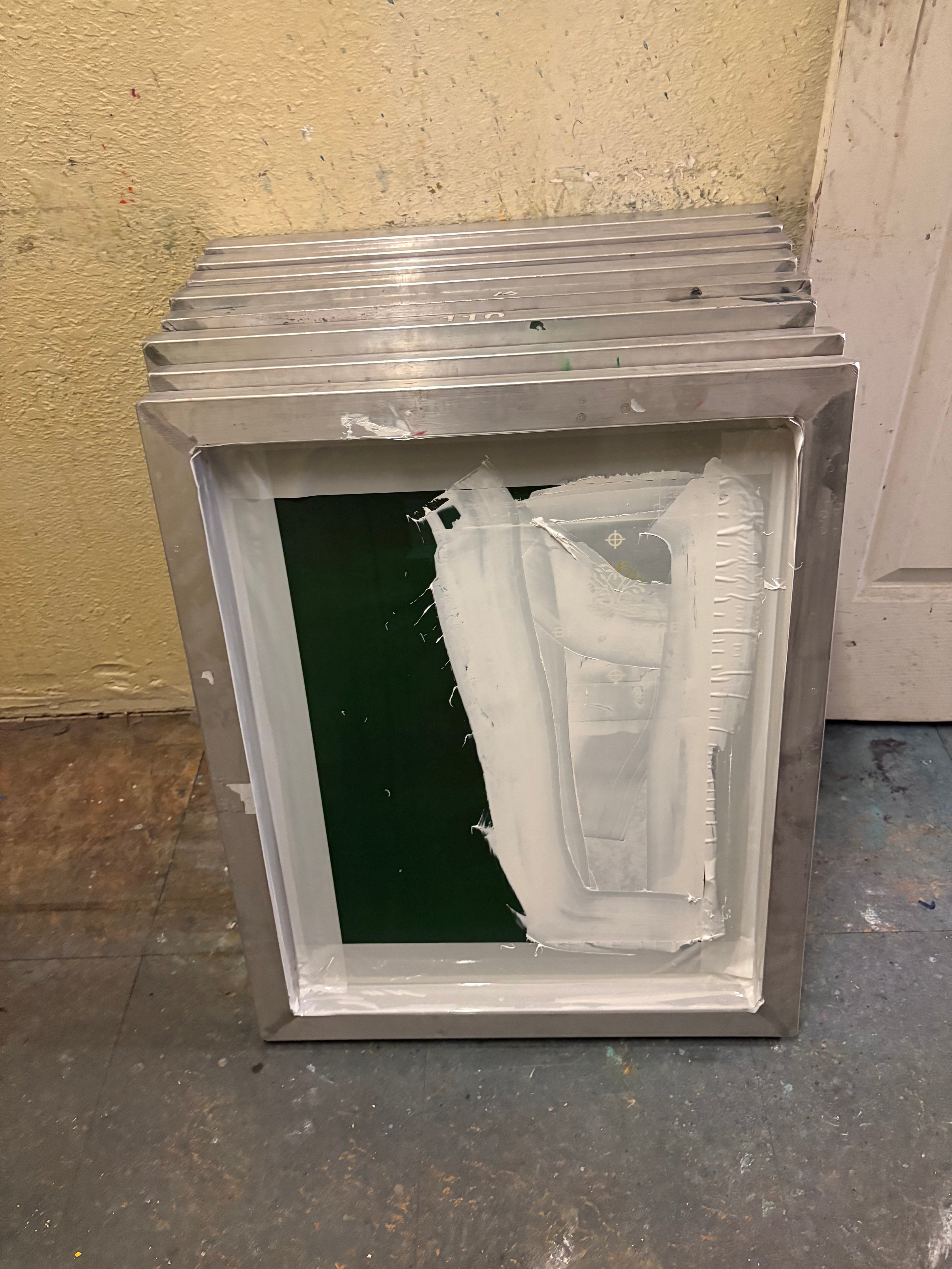 25 Used 20'×24' Screen Printing Screens – Various Mesh Counts – READY TO RECLAIM!