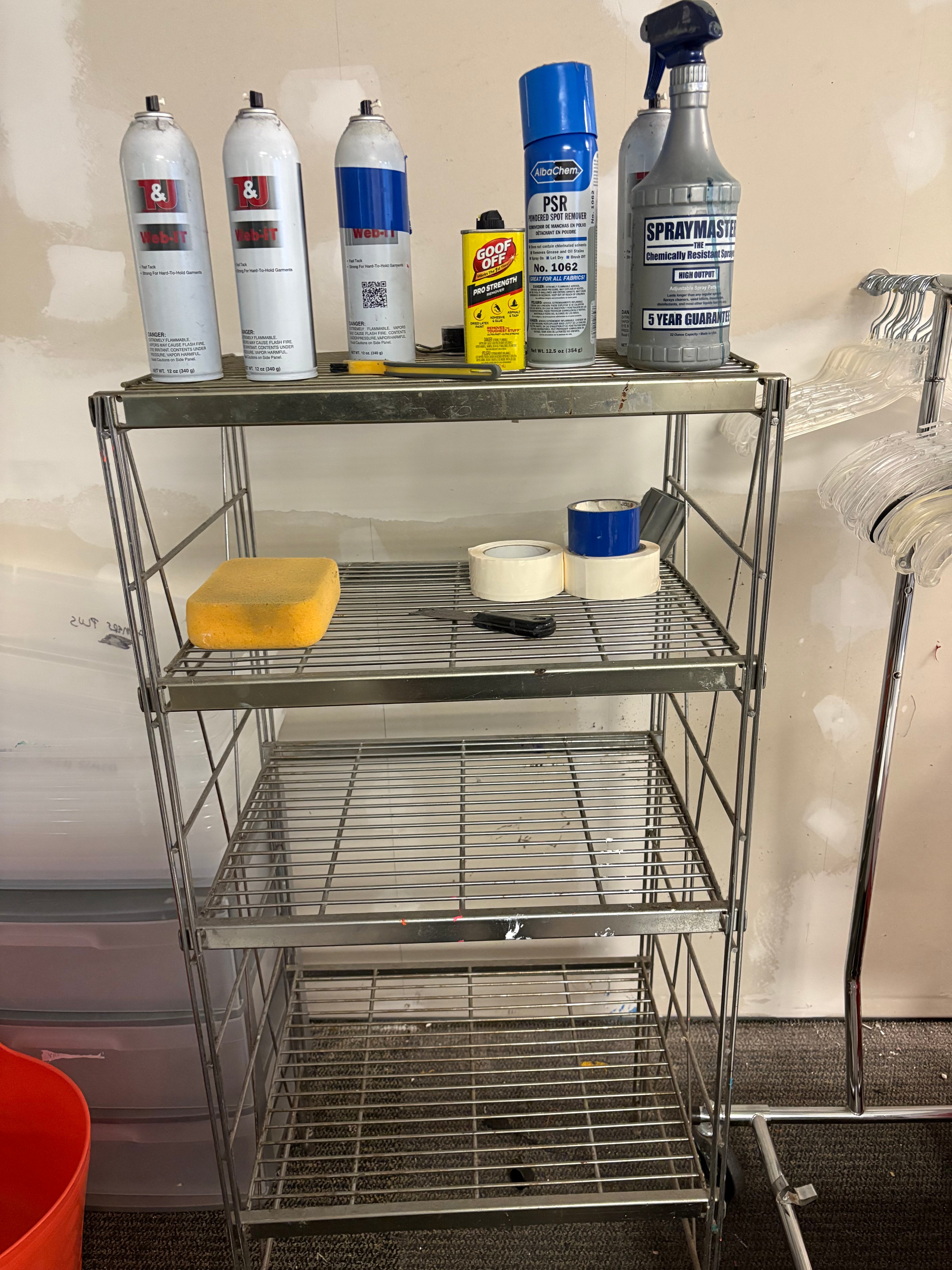 24" × 54" Metal Rolling Rack + Random Screen-Printing Goodies – TAKE IT ALL!